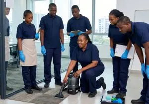 Corporate cleaning staff training